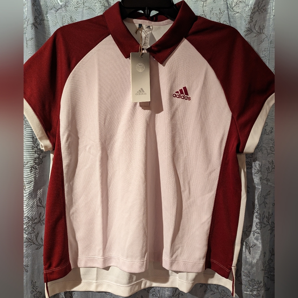 NWT ADIDAS Women's Sport Performance Color Blocked Golf Polo Size Large